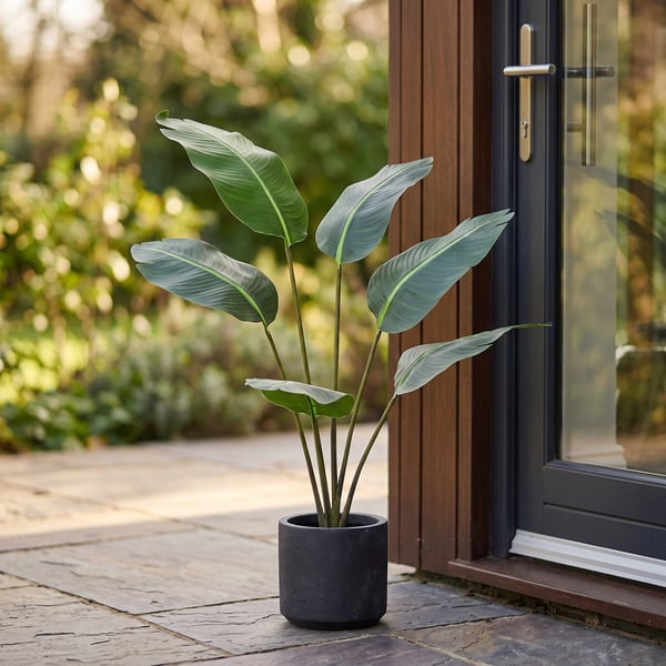 Artificial Bird of Paradise 120cm with arching tropical leaves