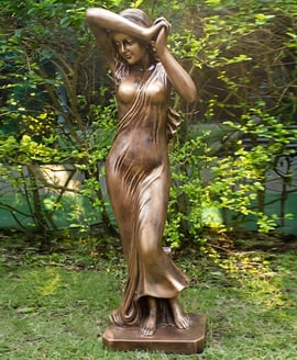 Large Vergogna Phryne Garden Statue in Bronze