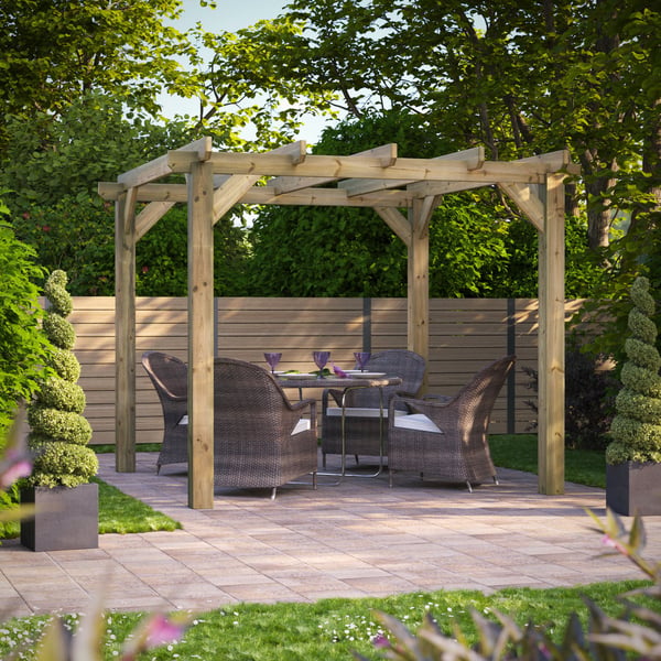 Power 10x10 wooden pergola