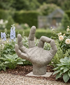 OK Hands Garden Statue