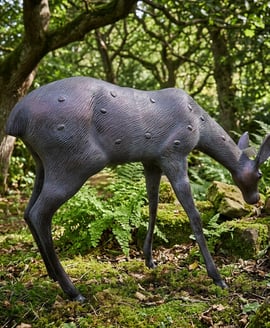 Grazing Doe Garden Sculpture Ornament Medium