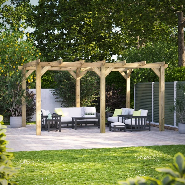 Power 16x12 wooden pergola