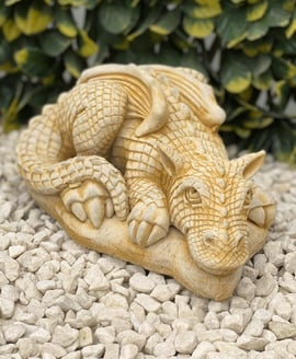 Dragon Hatchling Stone Garden Ornament in Sandstone
