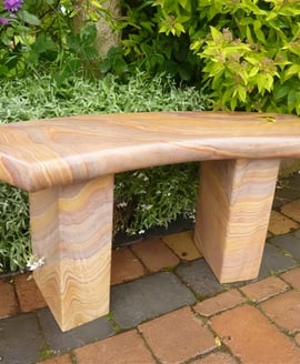 York Curved Rainbow Sandstone Garden Bench