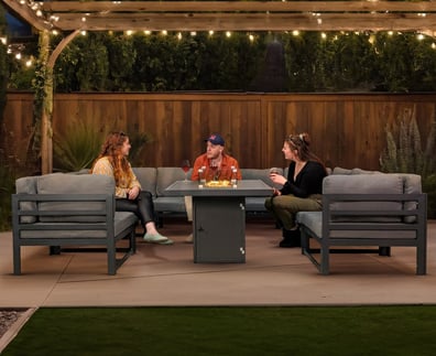 Jardi Modular Garden Furniture Set With Fire Pit Anthracite Grey