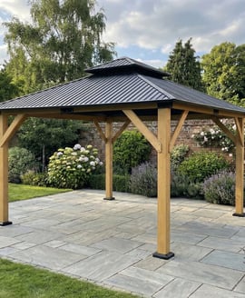 Norfolk Collection Ottawa 3.6m x 4m Cedar Wood Gazebo with Double Roof