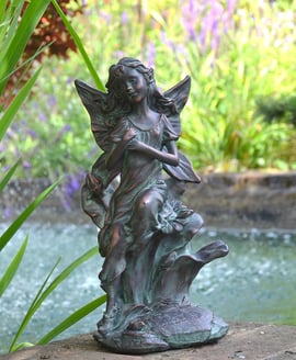 Fairy Dream Garden Ornament – Aged Verde