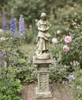 Peasant Girl Garden Statue