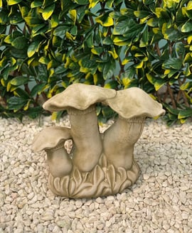 Small Mushroom Family Garden Ornament in Stone
